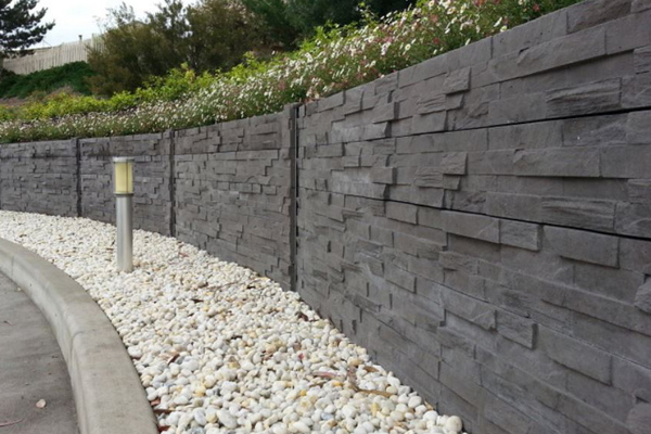 Completed retaining wall and garden